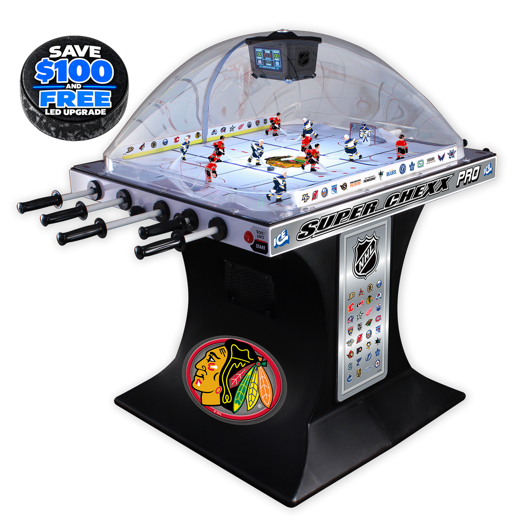 Chicago Blackhawks NHL Super Chexx Pro Bubble Hockey Arcade Innovative Concepts in Entertainment
