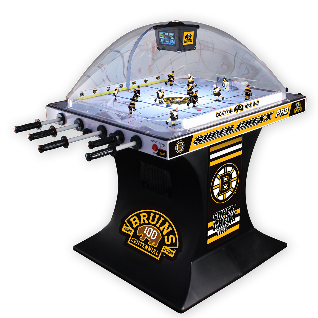 100 Year Anniversary Boston Bruins NHL Super Chexx Pro Bubble Hockey Arcade Innovative Concepts in Entertainment