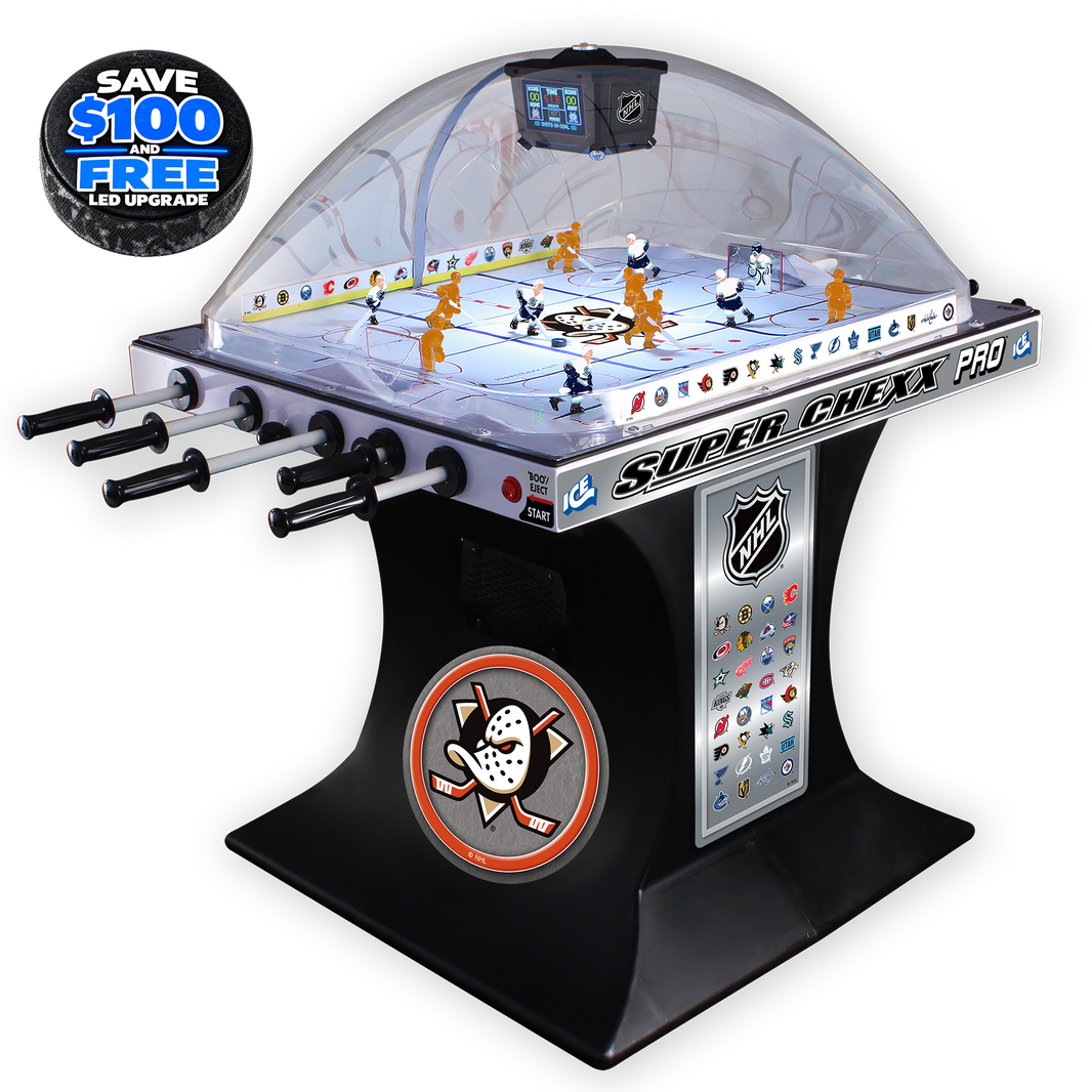 Anaheim Ducks NHL Super Chexx Pro Bubble Hockey Arcade Innovative Concepts in Entertainment