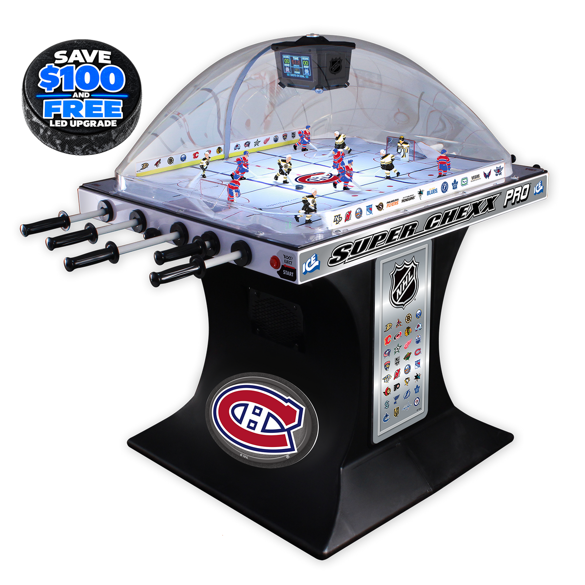 Montreal Canadiens NHL Super Chexx Pro Bubble Hockey Arcade Innovative Concepts in Entertainment