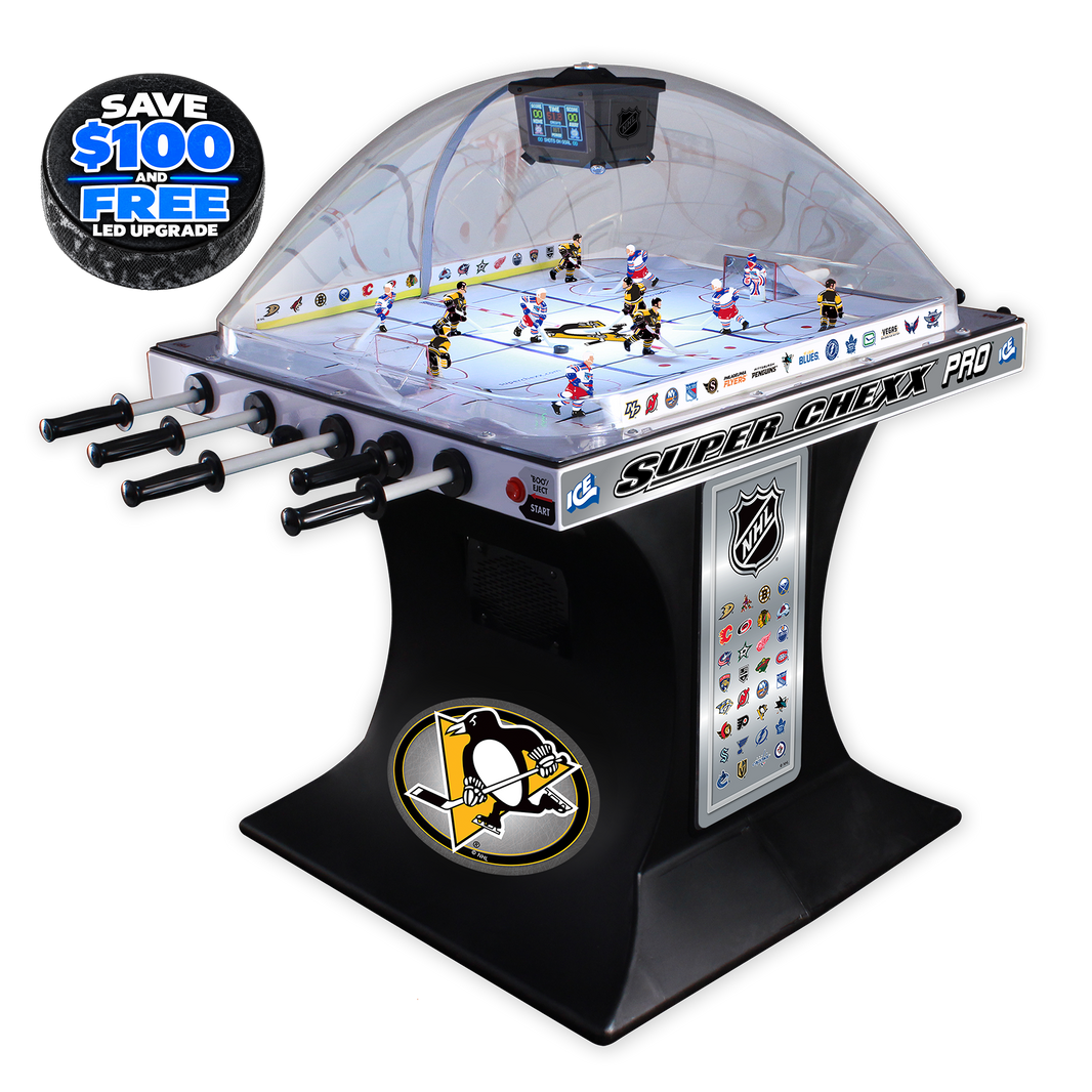 Pittsburgh Penguins NHL Super Chexx Pro Bubble Hockey Arcade Innovative Concepts in Entertainment
