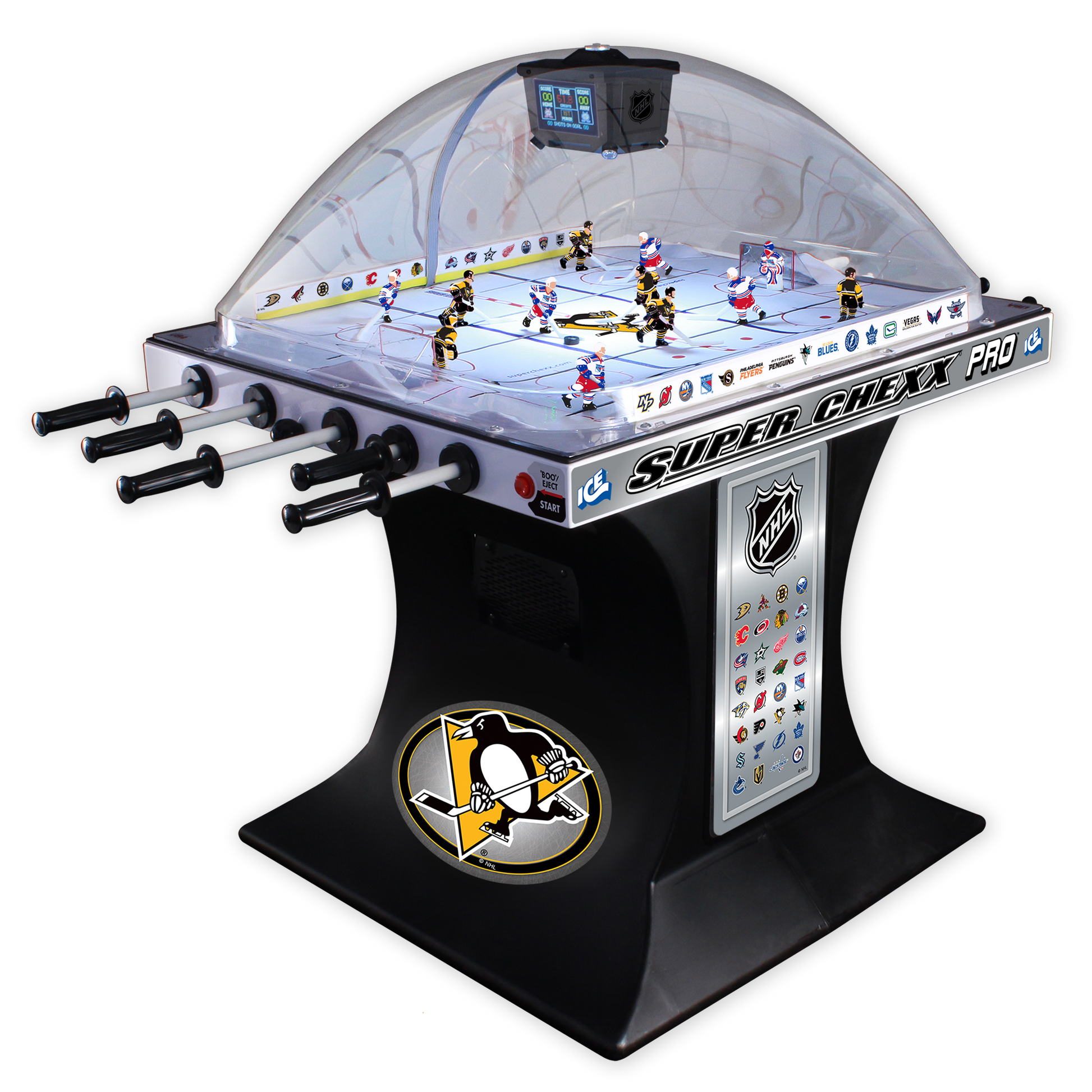 Pittsburg Penguins NHL Super Chexx Pro Bubble Hockey Arcade Innovative Concepts in Entertainment   