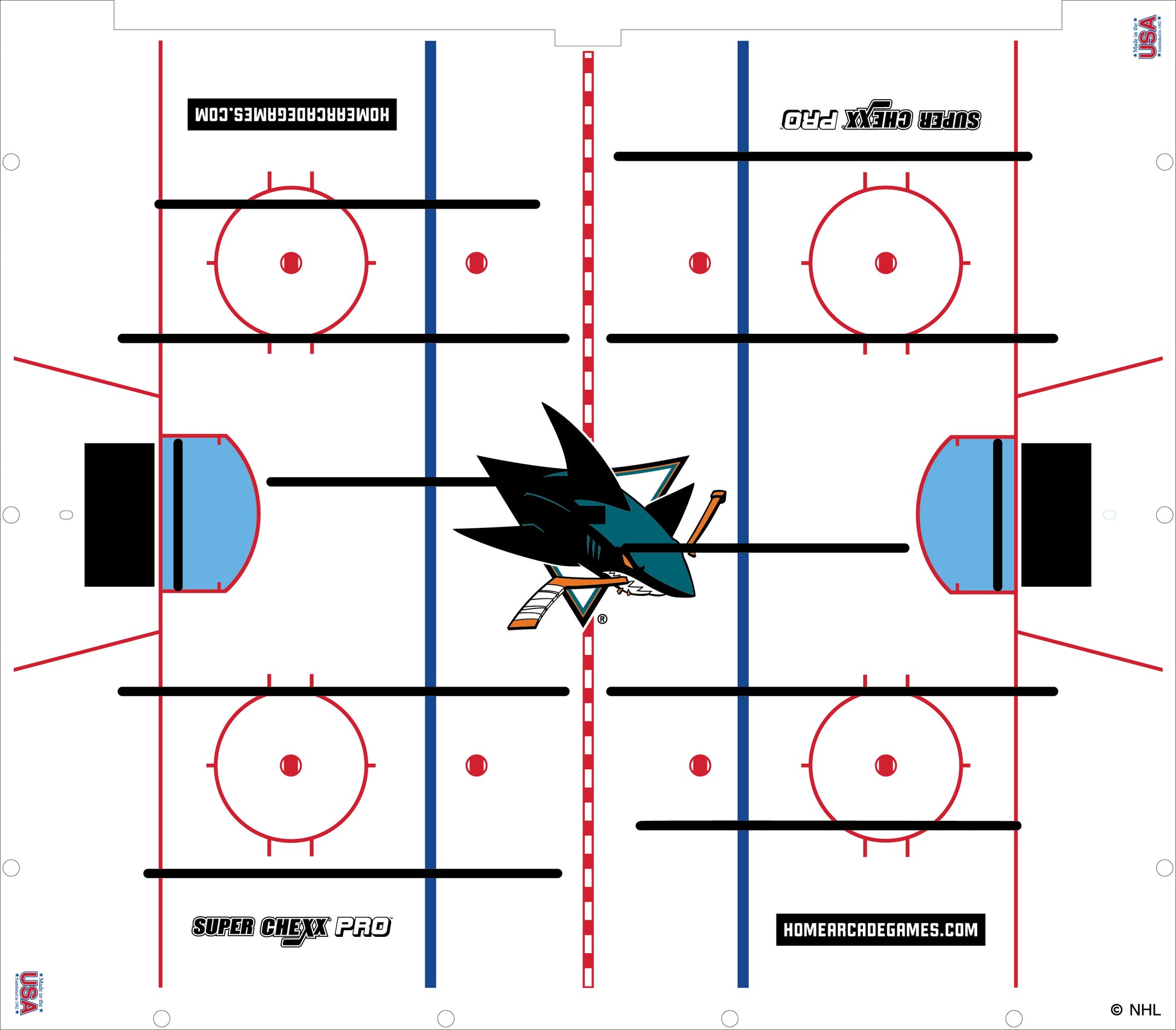 San Jose Sharks NHL Super Chexx Pro Bubble Hockey Arcade Innovative Concepts in Entertainment
