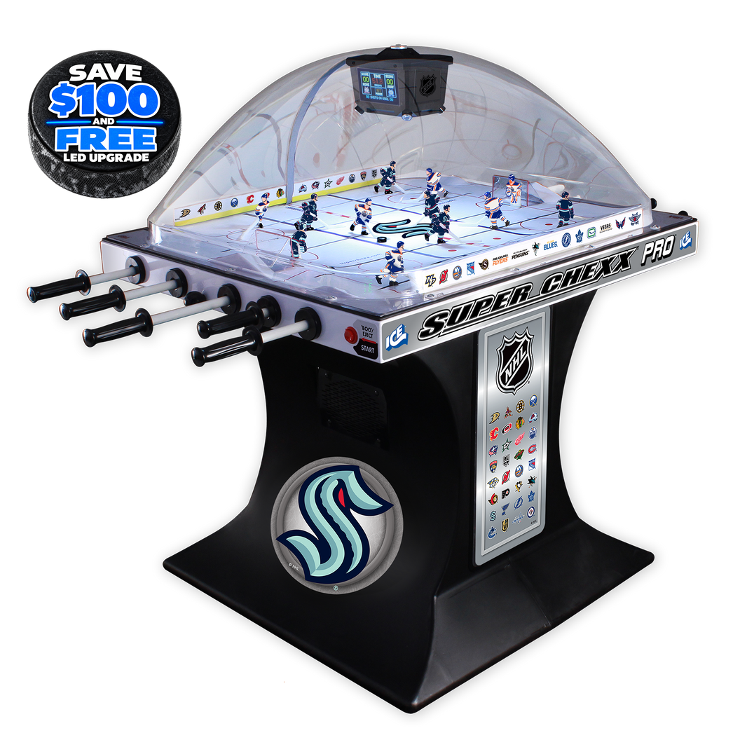 Seattle Kraken NHL Super Chexx Pro Bubble Hockey Arcade Innovative Concepts in Entertainment