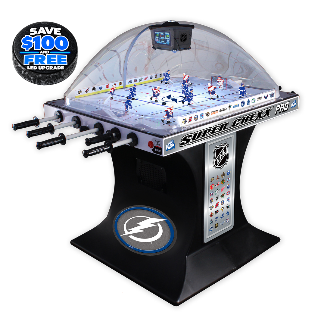 Tampa Bay Lightning NHL Super Chexx Pro Bubble Hockey Arcade Innovative Concepts in Entertainment