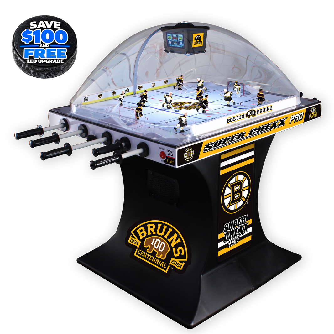 100 Year Anniversary Boston Bruins NHL Super Chexx Pro Bubble Hockey Arcade Innovative Concepts in Entertainment