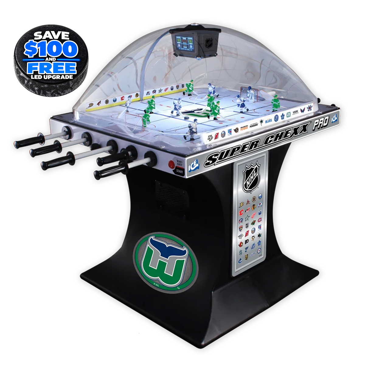 Hartford Whalers NHL Super Chexx Pro Bubble Hockey Arcade Innovative Concepts in Entertainment